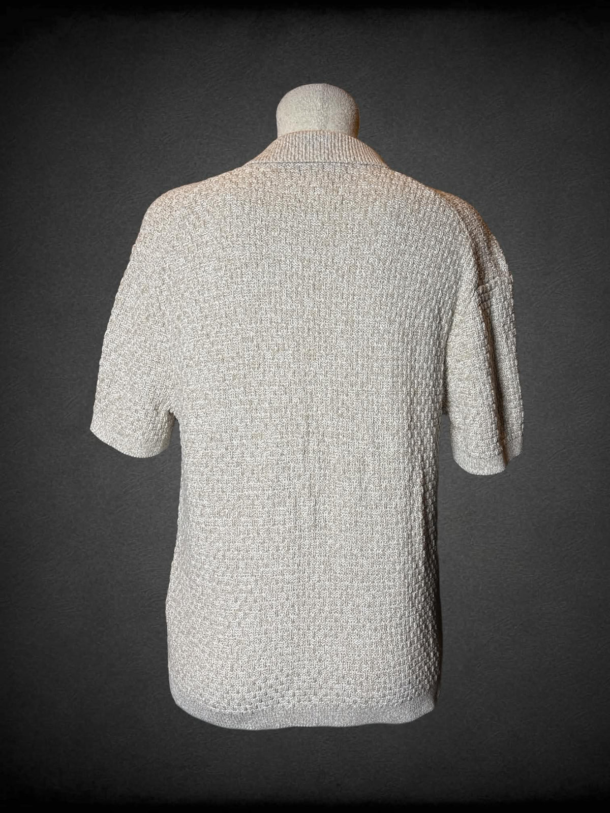 L Abercrombie & Fitch beige knit button-up shirt