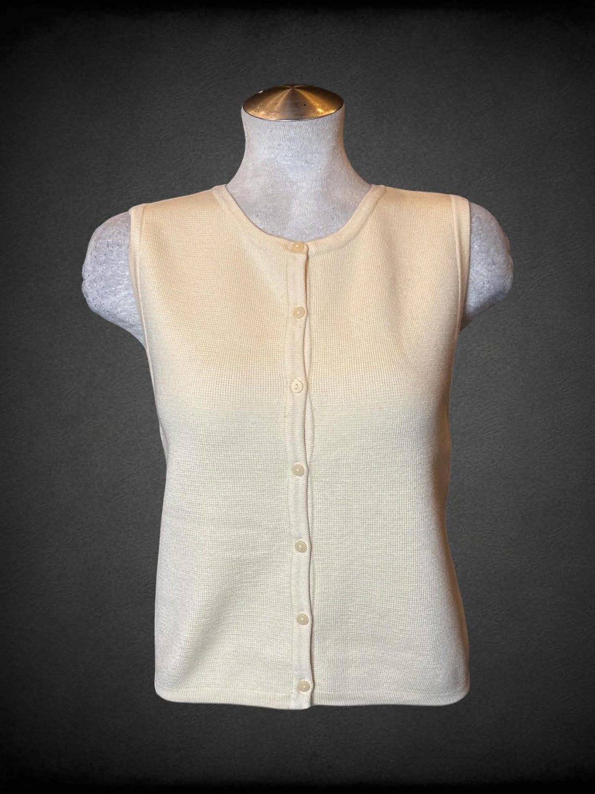 L Sincerely Jules pale yellow knit button-up sweater top
