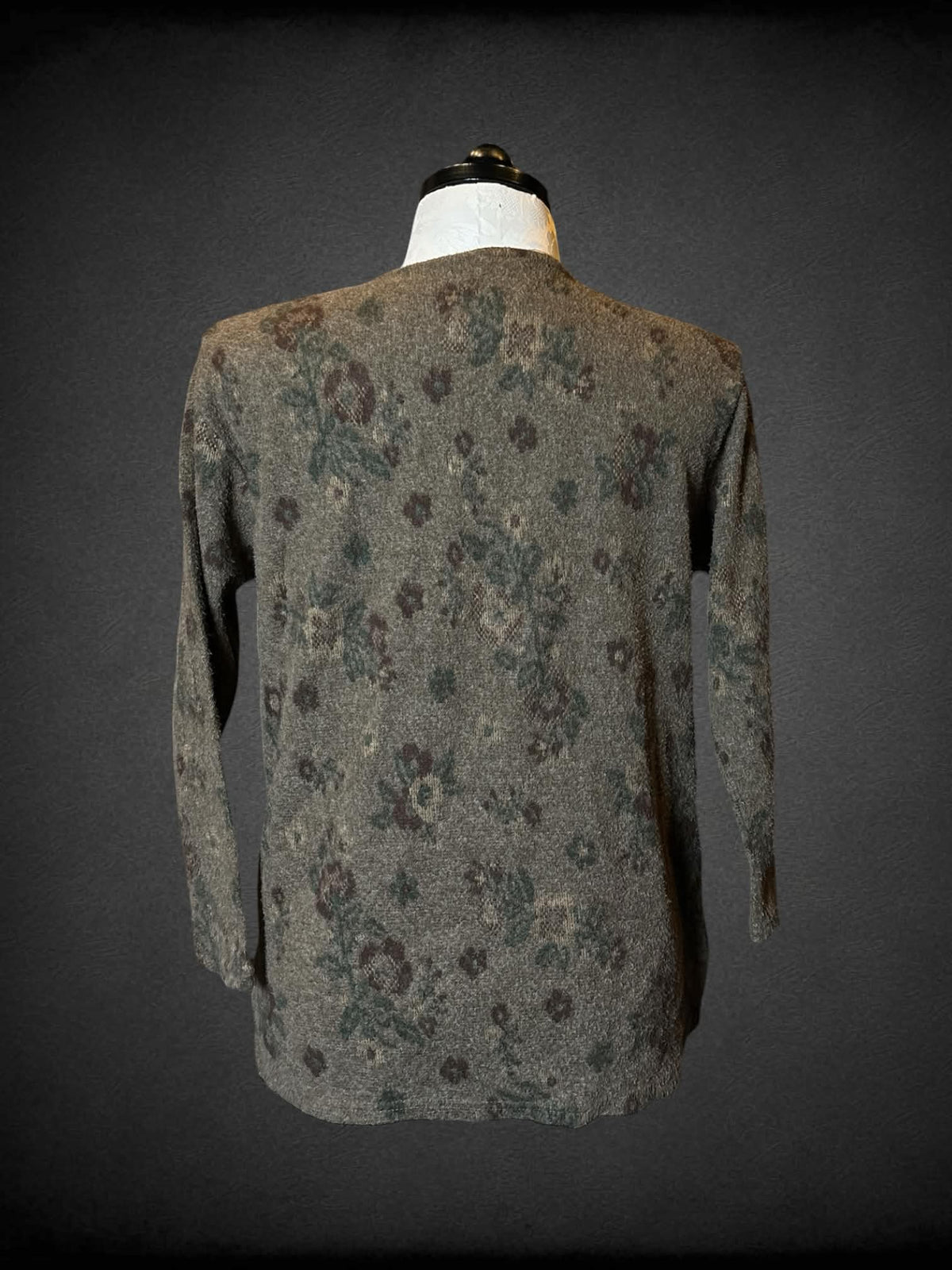 1X Look Wear vintage brown soft sweater with floral pattern
