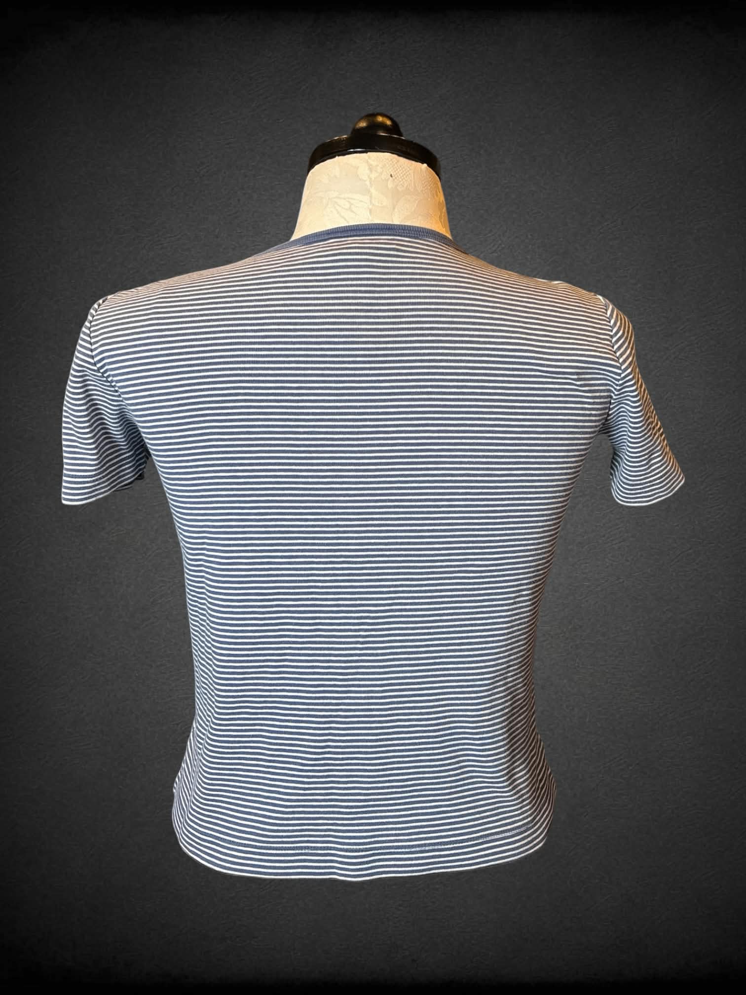 0X Jones New York vintage blue & white striped baby tee