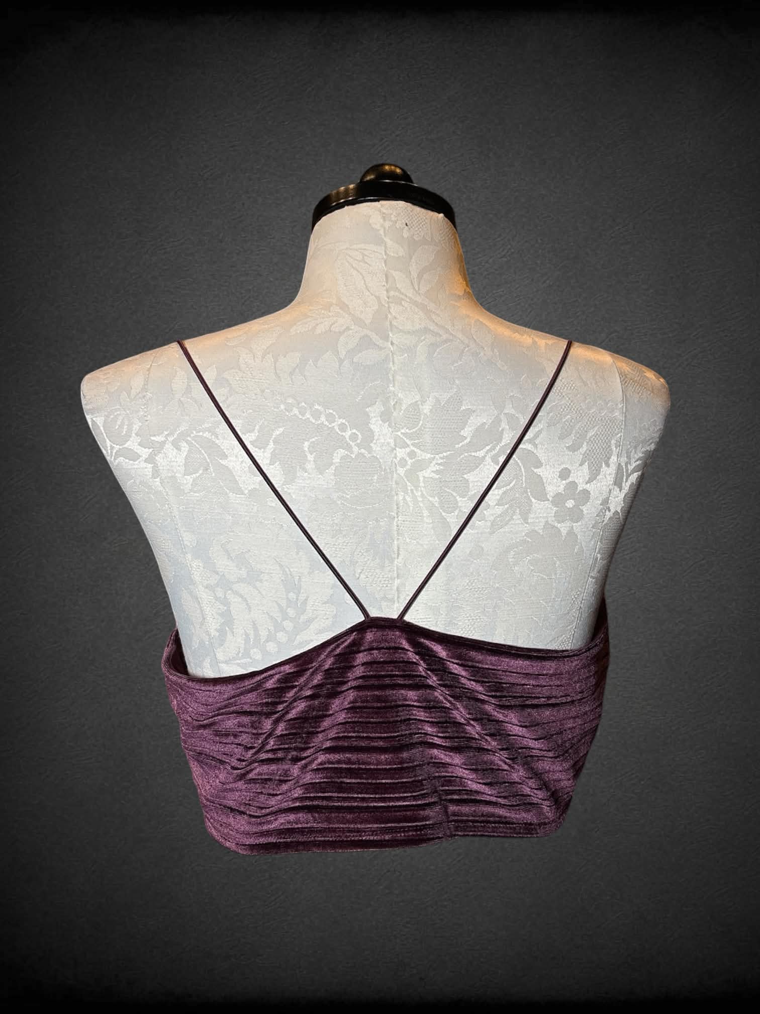 1X Wild Fable plum velvet ribbed cropped top