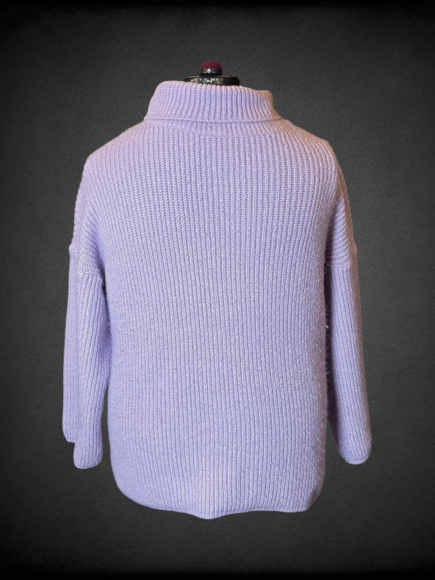 2X lilac purple knit turtleneck sweater