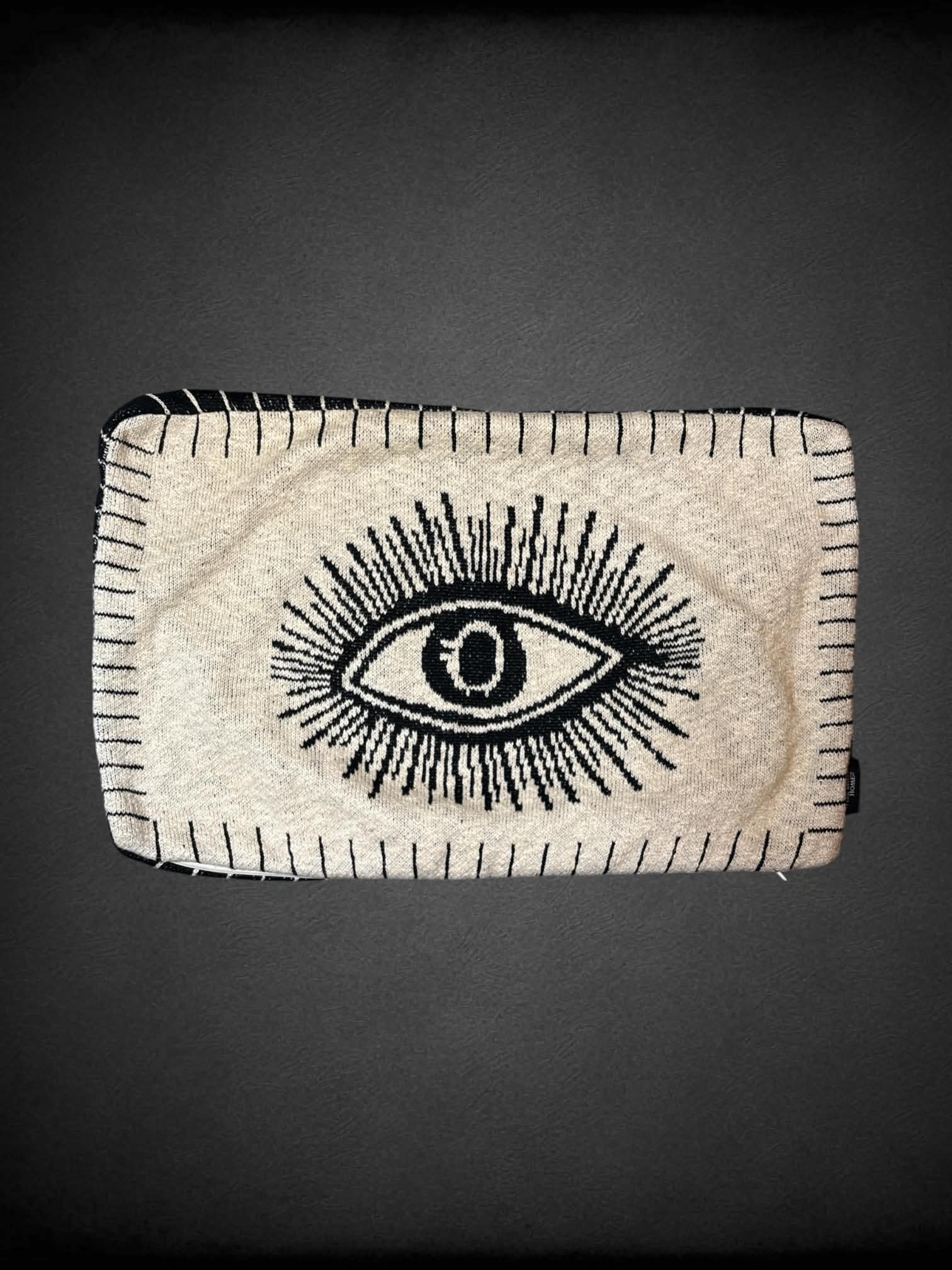 14 x 22 inch Well Dressed Home black & white pillowcase with eye design on each side