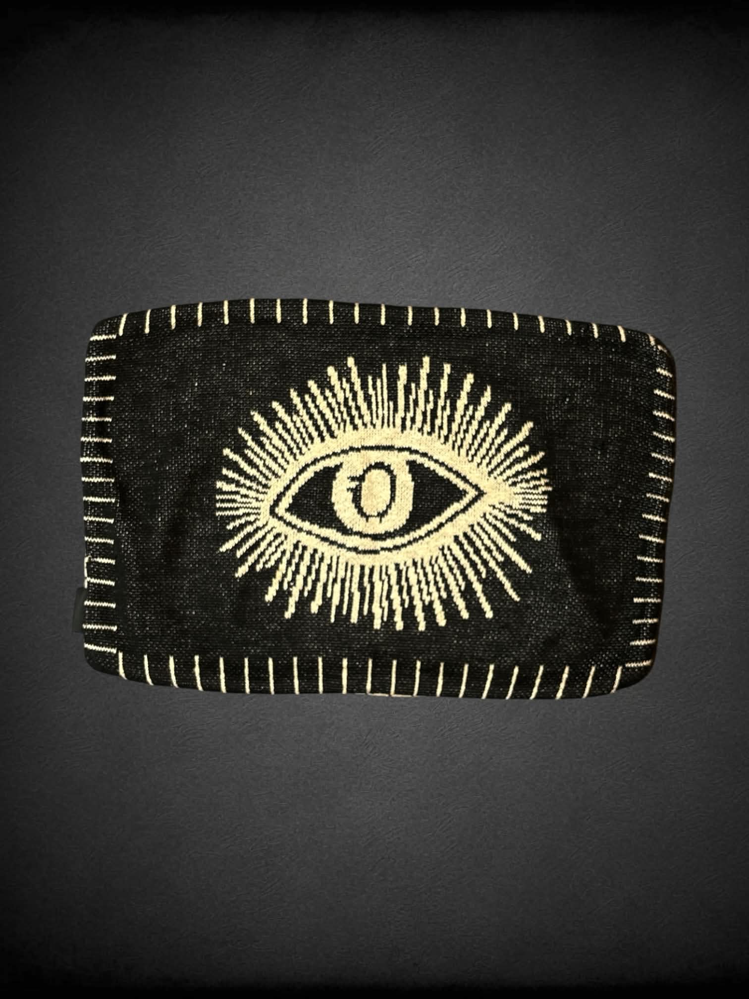 14 x 22 inch Well Dressed Home black & white pillowcase with eye design on each side