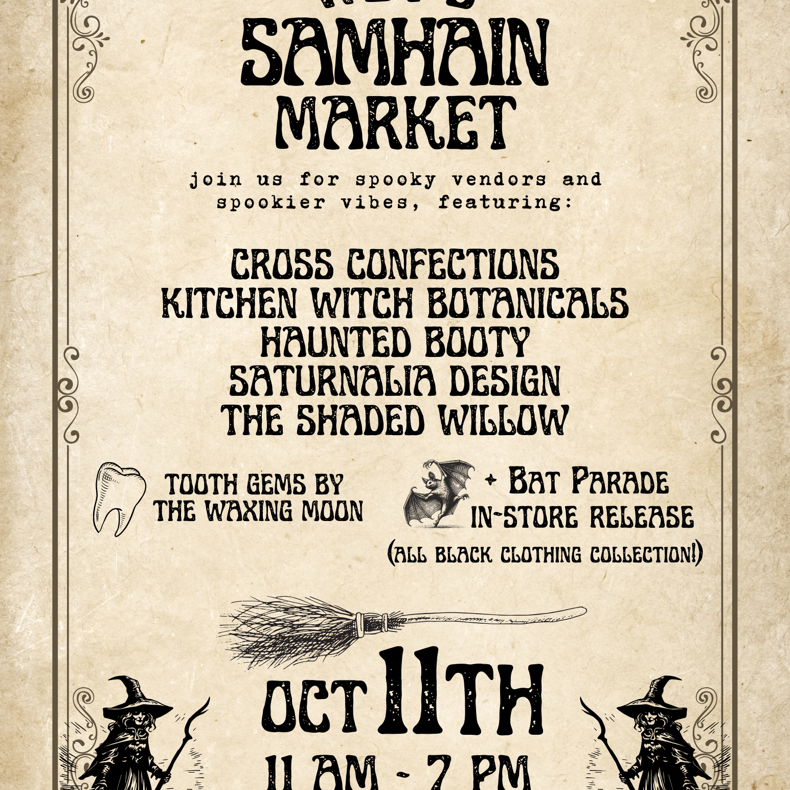 10/11 Samhain Vendor Market