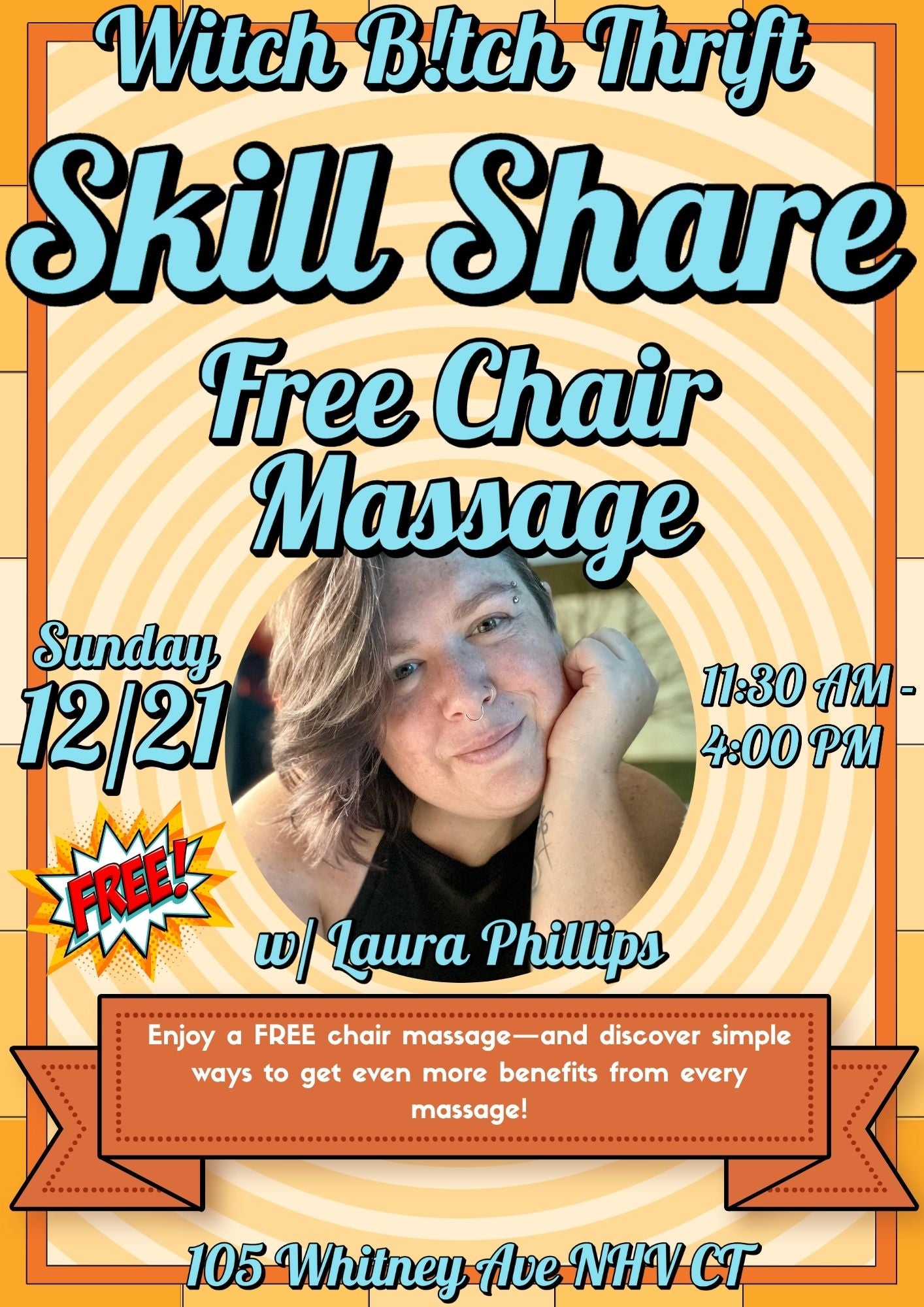 12/21 Free Chair Massage from Laura Phillips