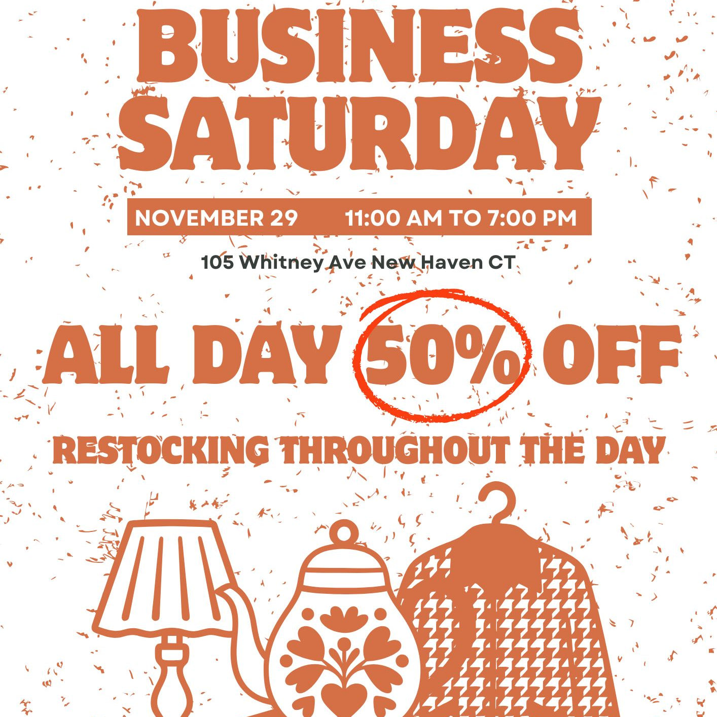 11/29 Small Business Saturday - ALL DAY 50% OFF