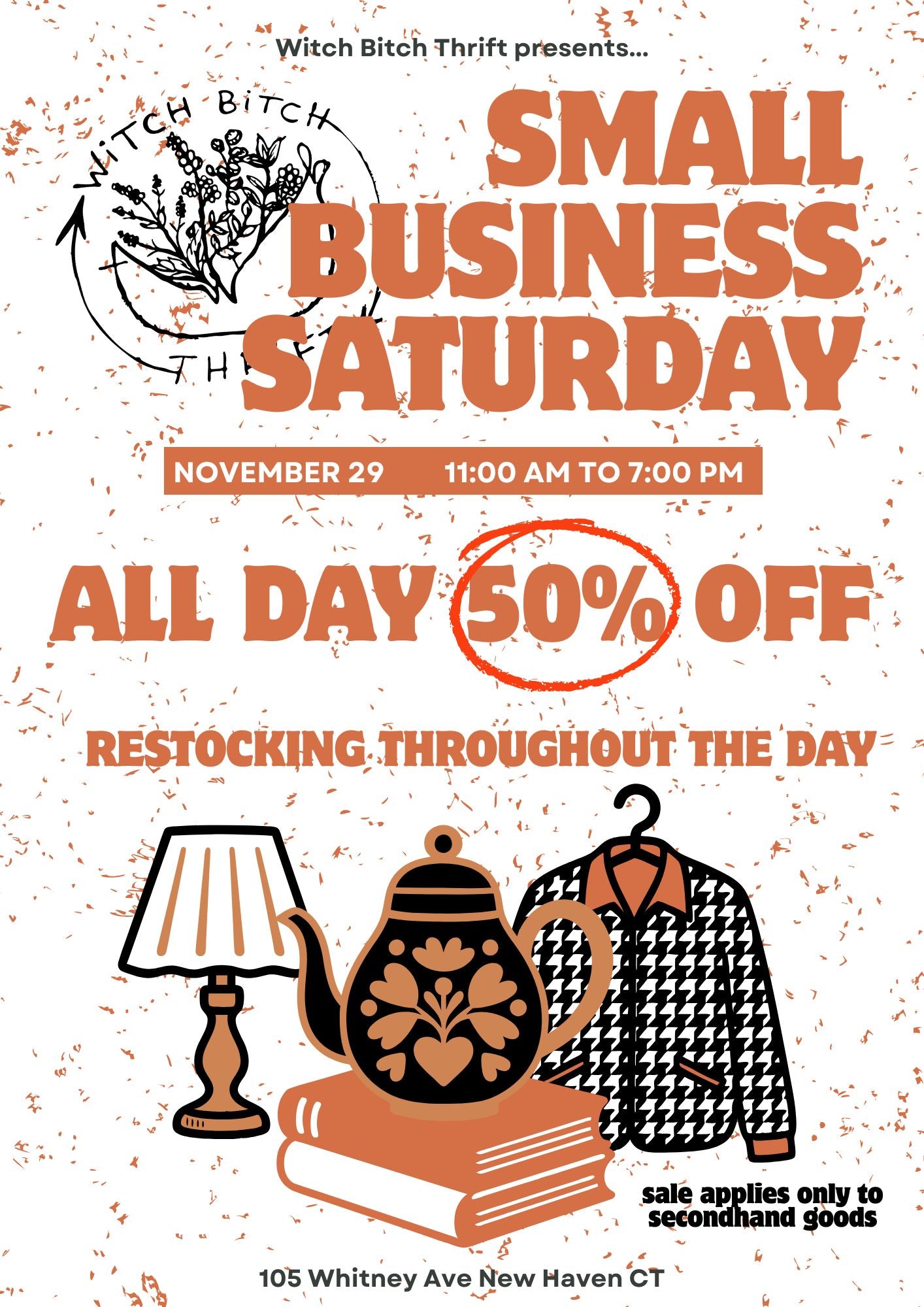 11/29 Small Business Saturday - ALL DAY 50% OFF
