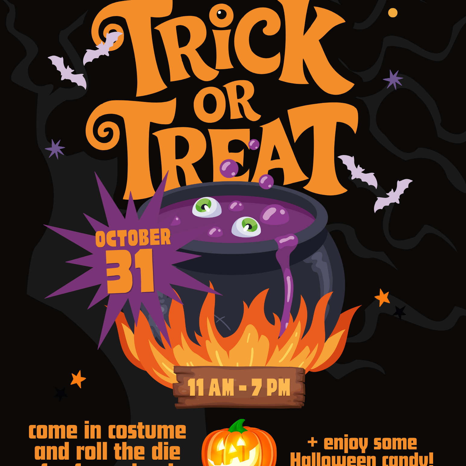 10/31 Trick or Treat at WBT!