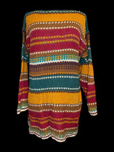 Load image into Gallery viewer, 2X Vintage 80s multicolor knit long sleeve dress
