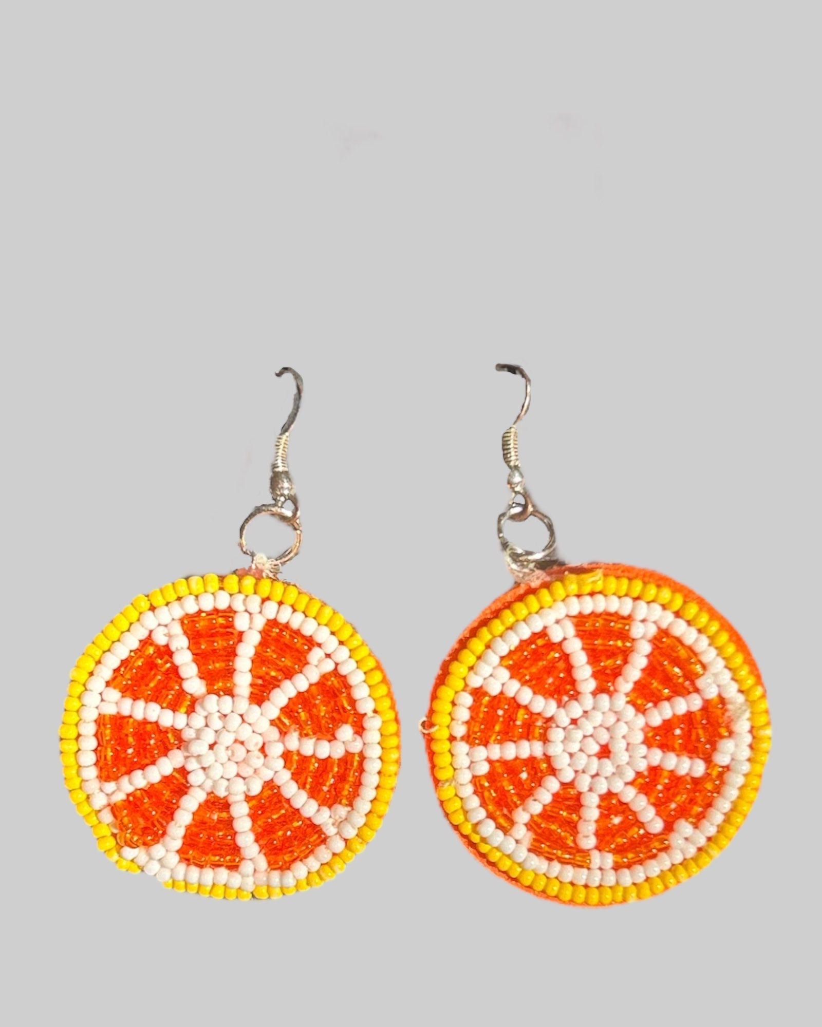 Beaded fruit dangle earrings