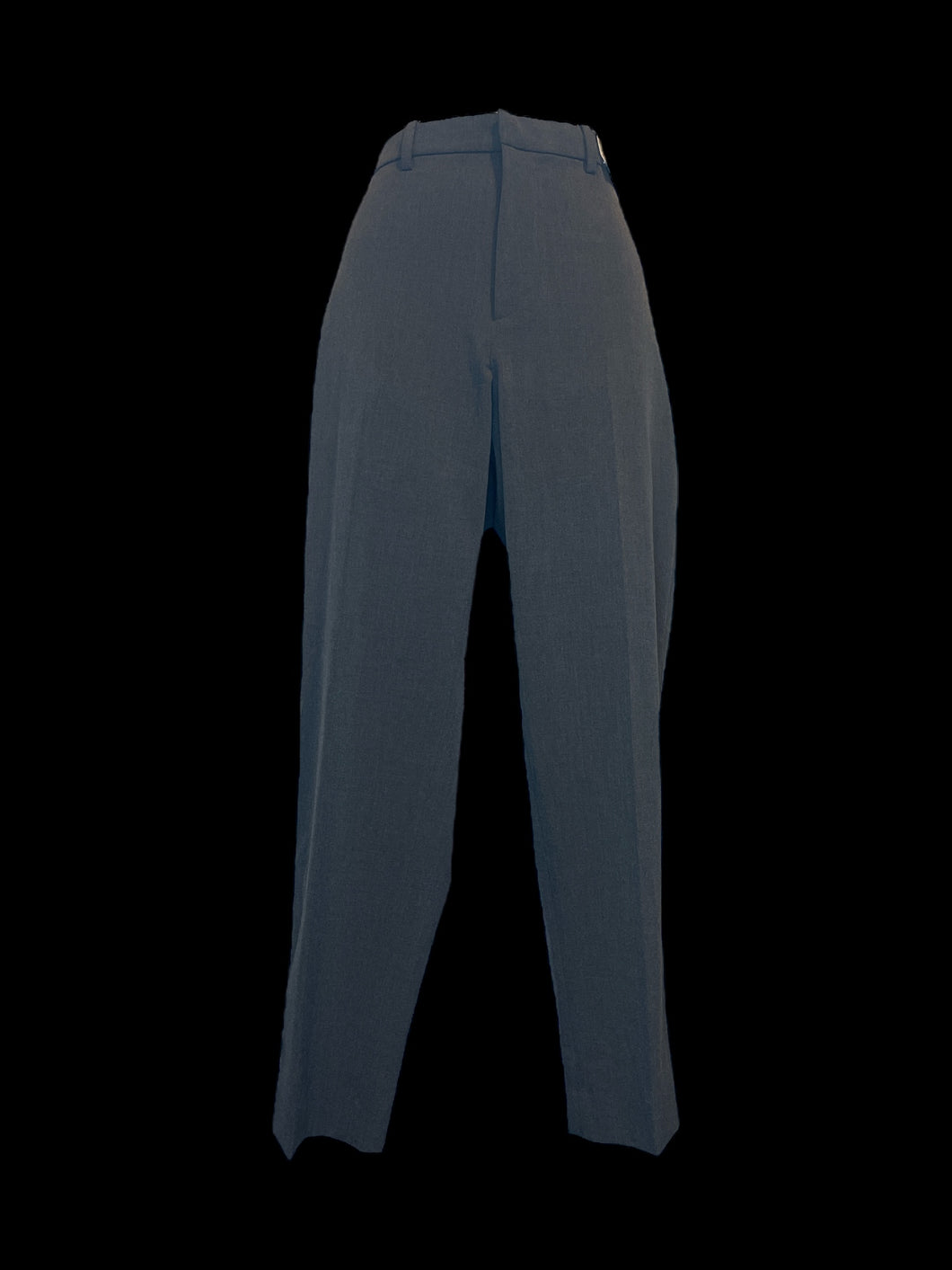L NWT heathered grey dress pants w/ belt loops, pockets, back button pockets, & hidden clasp/zipper closure