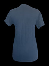 Load image into Gallery viewer, M Black short sleeve crew neck cotton top w/ light pink &amp; neon green Dr. Awkward graphic
