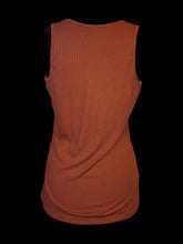 Load image into Gallery viewer, L Burnt orange sleeveless notch neckline rib knit top
