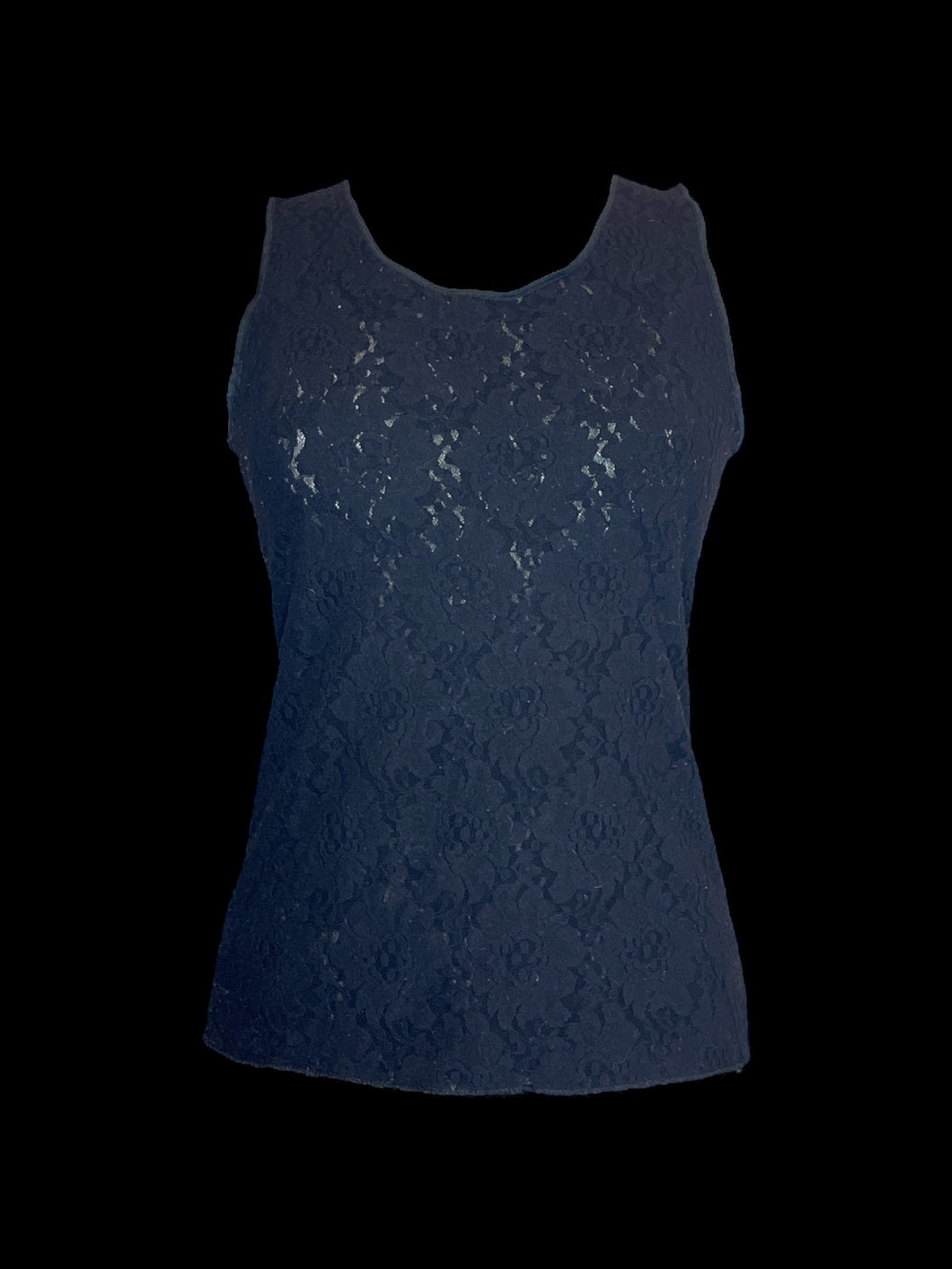 S Black lace sleeveless top