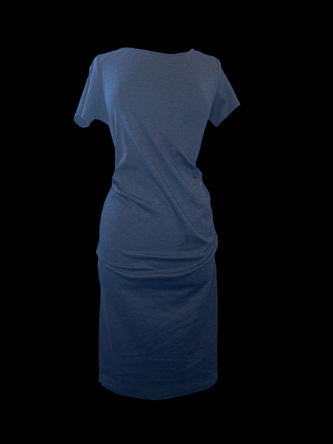 0X Dark blue heathered short sleeve T-shirt dress