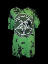 Load image into Gallery viewer, 1X Green &amp; black tie dye short sleeve top w/ “Black Craft Cult” graphic, &amp; “Believe In Yourself” text
