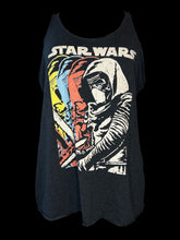 Load image into Gallery viewer, XL Dark grey racerback top w/ “Star Wars” Kylo Ren pop art graphic
