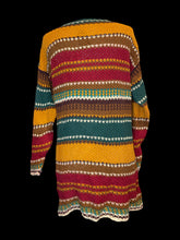 Load image into Gallery viewer, 2X Vintage 80s multicolor knit long sleeve dress
