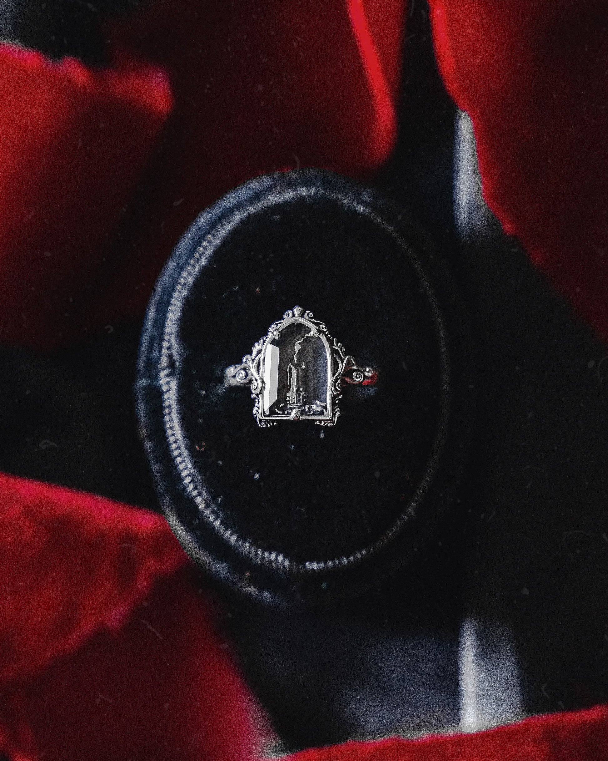 The "Mourning Candle” Glass Casket Ring