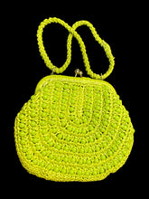 Load image into Gallery viewer, Vintage 50s green kiss lock handbag w/ beading details, &amp; silver-like hardware
