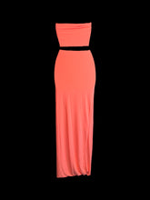 Load image into Gallery viewer, S NWT Coral strapless crop top &amp; maxi skirt set w/ elastic waist

