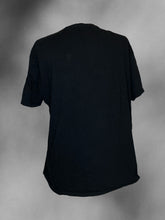 Load image into Gallery viewer, 1X Black &amp; white cotton “Stranger Things” short sleeve crew neckline top w/ “Mike &amp; Lucas &amp; Dustin &amp; Eleven &amp; Mike.” text graphic

