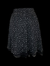 Load image into Gallery viewer, 1X Black &amp; white heart pattern skirt w/ black lace hem petticoat, &amp; elastic waist

