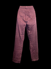 Load image into Gallery viewer, L Burgundy taper leg high waist pants w/ pockets, belt loops, &amp; button/zipper closure
