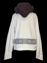 Load image into Gallery viewer, 0X White character zip up sweatshirt w/ Princess Leia motif
