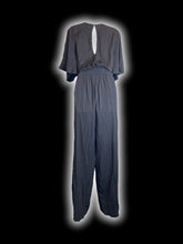 Load image into Gallery viewer, 2X NWT Black short sleeve v-neckline wide leg jumpsuit w/ button keyhole closure, stirred waist, &amp; pockets
