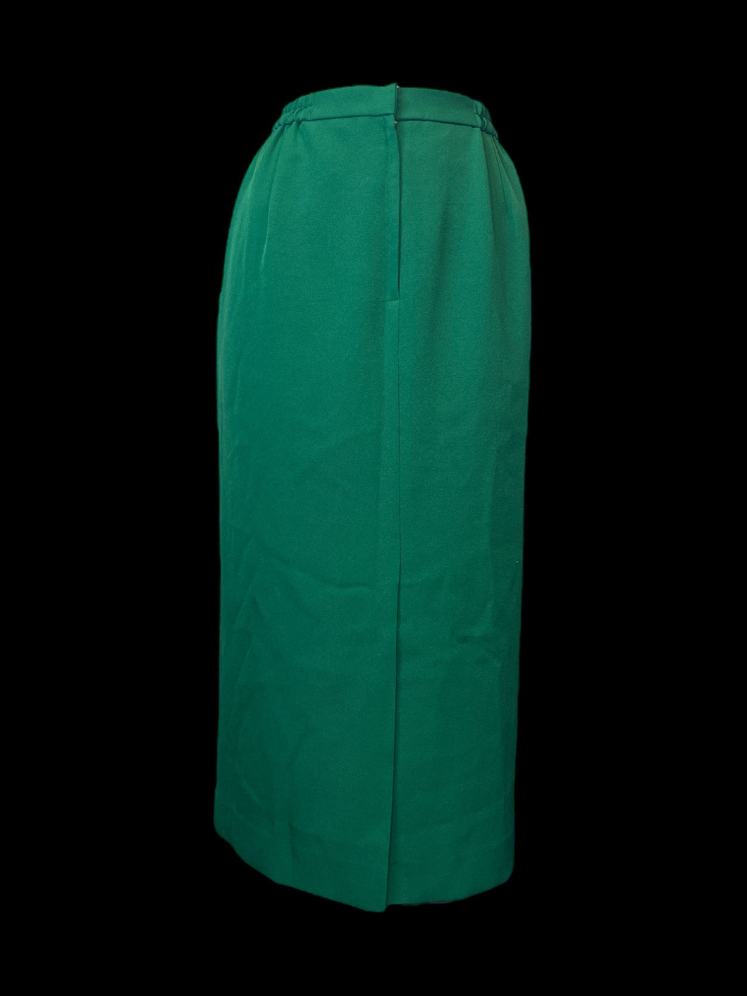 L Green midi skirt w/ elastic sides, & clasp/zipper closure