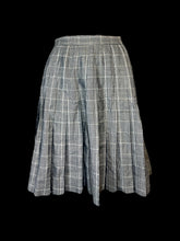Load image into Gallery viewer, XXS Black &amp; white checker multi-pattern wool-blend pleated skirt w/ clasp/zipper closure
