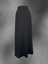 Load image into Gallery viewer, XL Black high slit maxi skirt w/ buckle details, &amp; elastic waist
