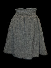 Load image into Gallery viewer, 0X Black &amp; white stripe skirt w/ rounded trim, &amp; shirred waist
