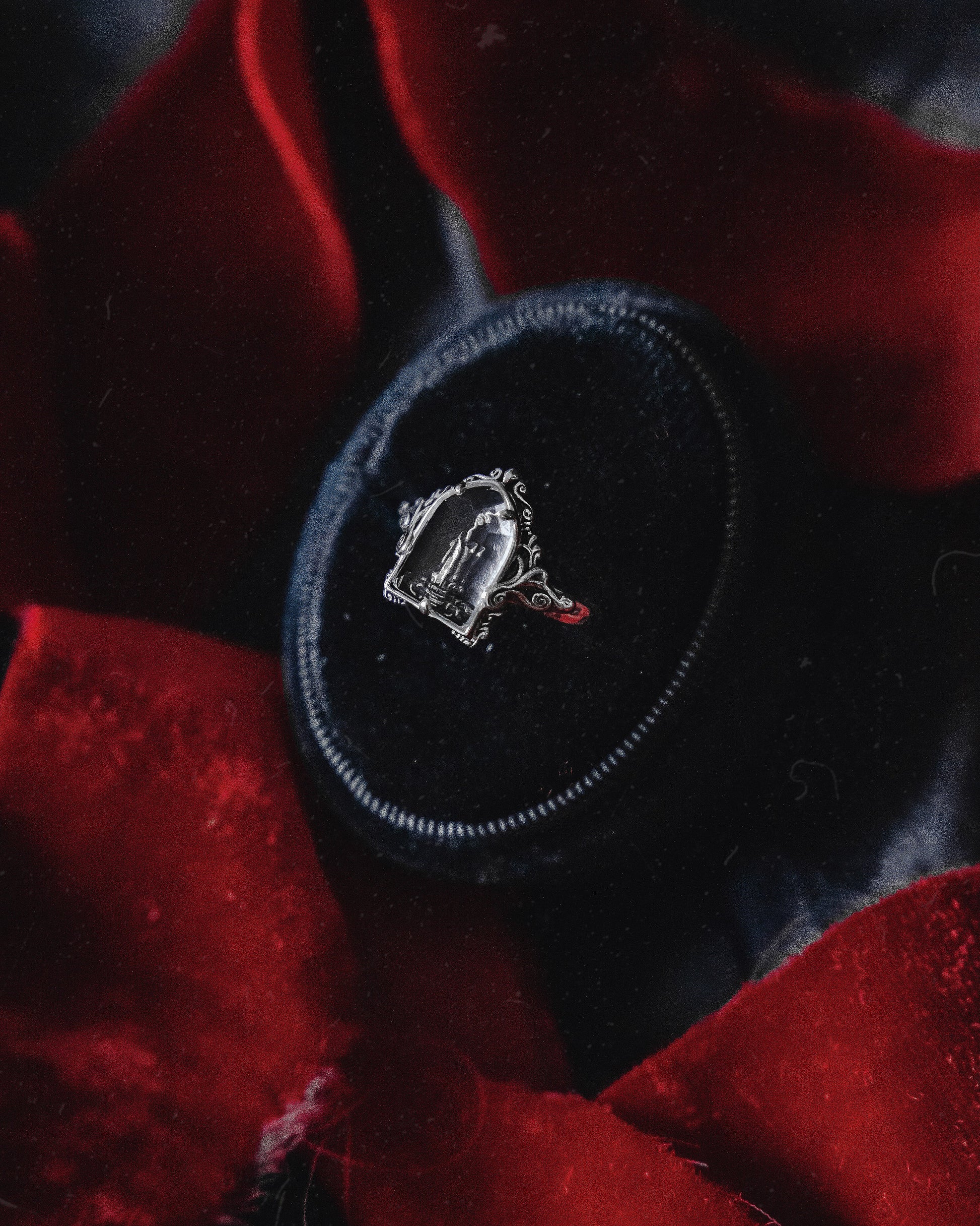 The "Mourning Candle” Glass Casket Ring