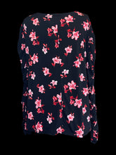 Load image into Gallery viewer, 4X NWT Black, pink, &amp; red floral print long sleeve square neck top w/ ruching details
