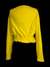 Load image into Gallery viewer, 4X Yellow long sleeve cotton rib knit wrap crop top
