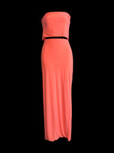 Load image into Gallery viewer, S NWT Coral strapless crop top &amp; maxi skirt set w/ elastic waist
