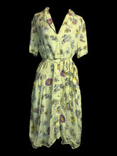 Load image into Gallery viewer, 1X Yellow, black, &amp; multicolor zodiac pattern short sleeve button down collared dress w/ pockets, &amp; cloth belt

