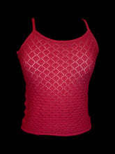 Load image into Gallery viewer, M Red diamond eyelet design sleeveless high neck crop top
