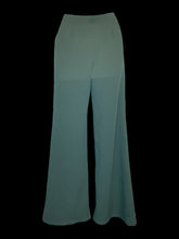 Load image into Gallery viewer, S Dark green high waist wide leg pants w/ o-ring zipper closure
