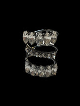 Load image into Gallery viewer, 7 Gunmetal wrap ring w/ circle &amp; almond clear cut gems
