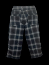 Load image into Gallery viewer, S Greyscale plaid board shorts w/ zipper pockets, belt loops, &amp; button/zipper closure
