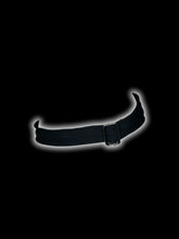 Load image into Gallery viewer, Black woven cloth belt w/ silver-like slider buckle
