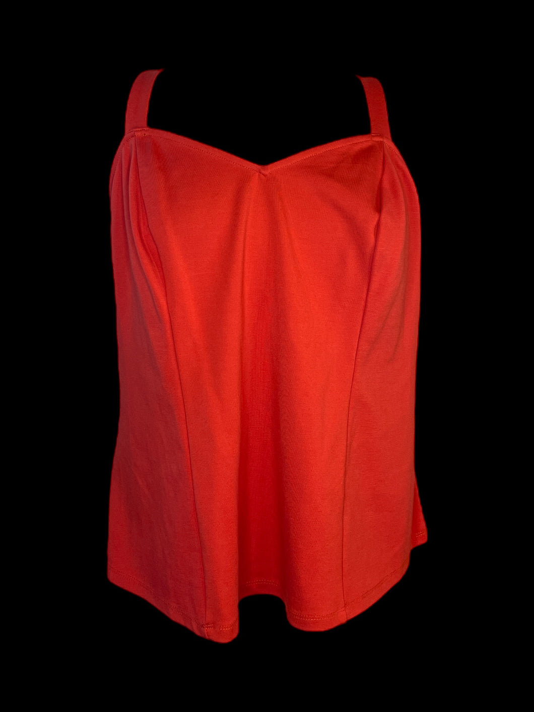 XL NWT Carrot orange sleeveless sweetheart neckline top w/ crossing straps, & formed bust