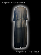 Load image into Gallery viewer, 3X Black sheer mesh short sleeve duster
