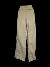 Load image into Gallery viewer, L Khaki high waist straight leg cargo pants w/ pockets, belt loops, &amp; drawstring/button/zipper closure
