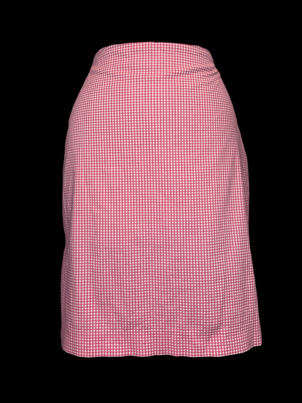 M Pink & white gingham pencil skirt w/ side zipper