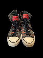 Load image into Gallery viewer, 6M/8W Grey, white, &amp; red Harley Quinn Converse high tops
